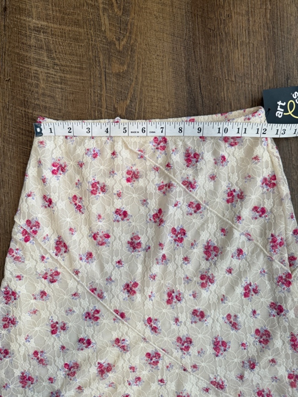 NWT Art Class Girls Floral Asymmetrical Pink Lace Midi Skirt Size Large 10/12 - Picture 7 of 11